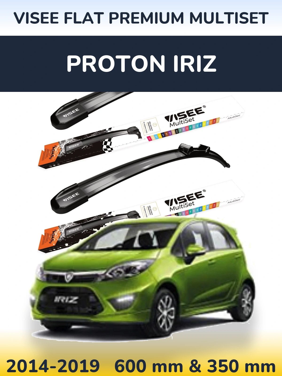 Torkarblad VISEE FLAT PREMIUM MultiSet för Proton Iriz