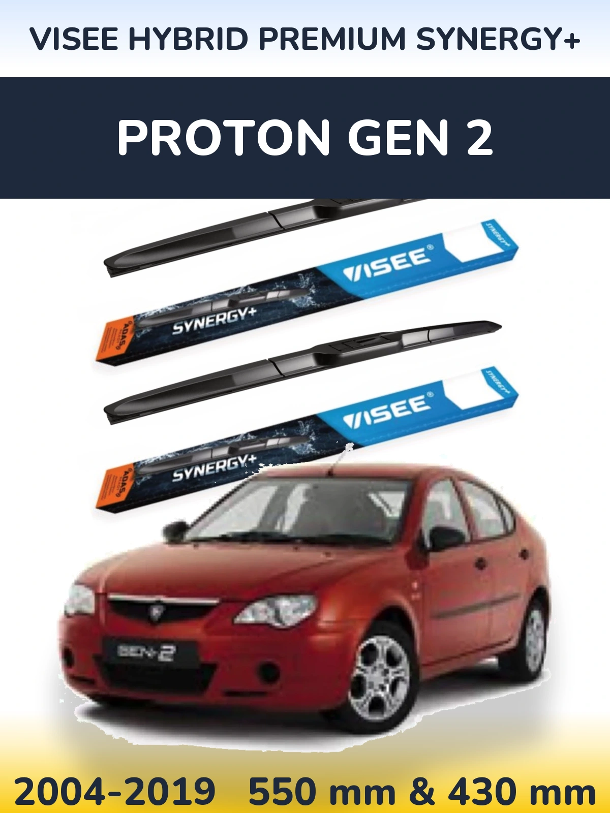 Torkarblad VISEE HYBRID PREMIUM SYNERGY+ för Proton Gen 2