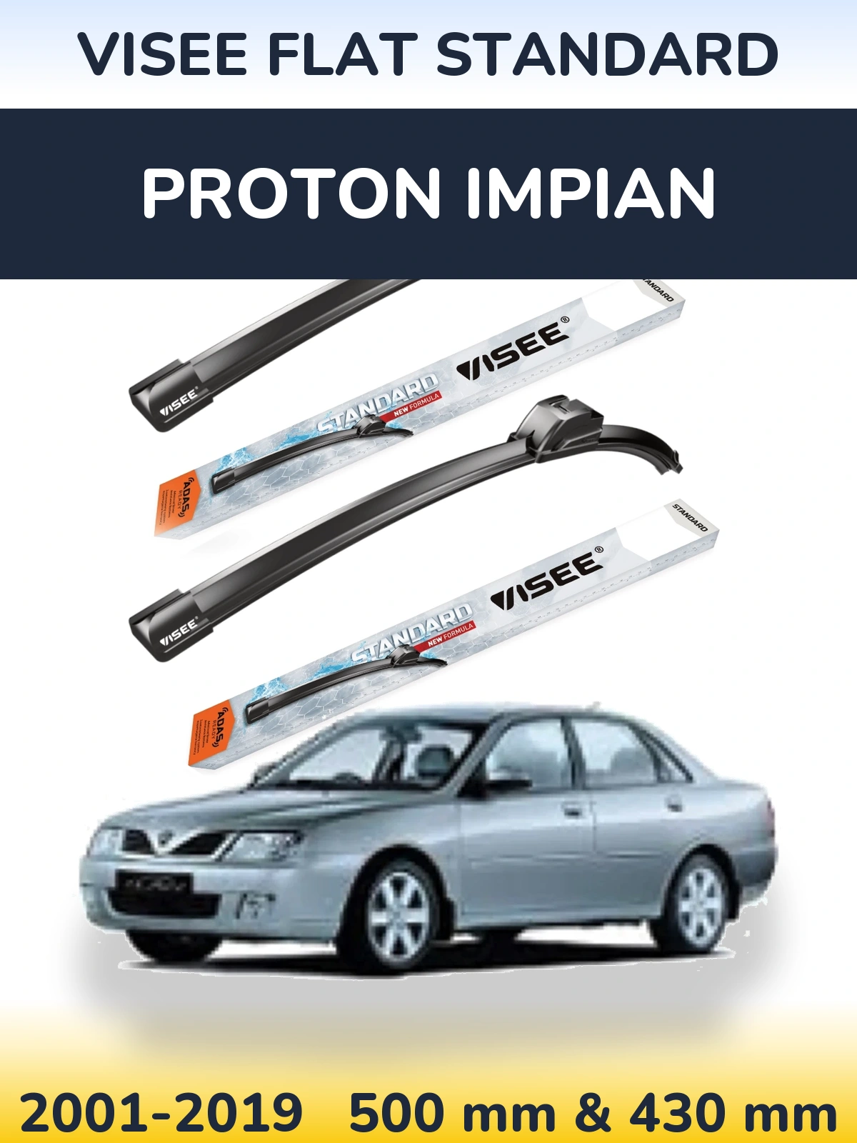 Torkarblad VISEE FLAT STANDARD för Proton Impian