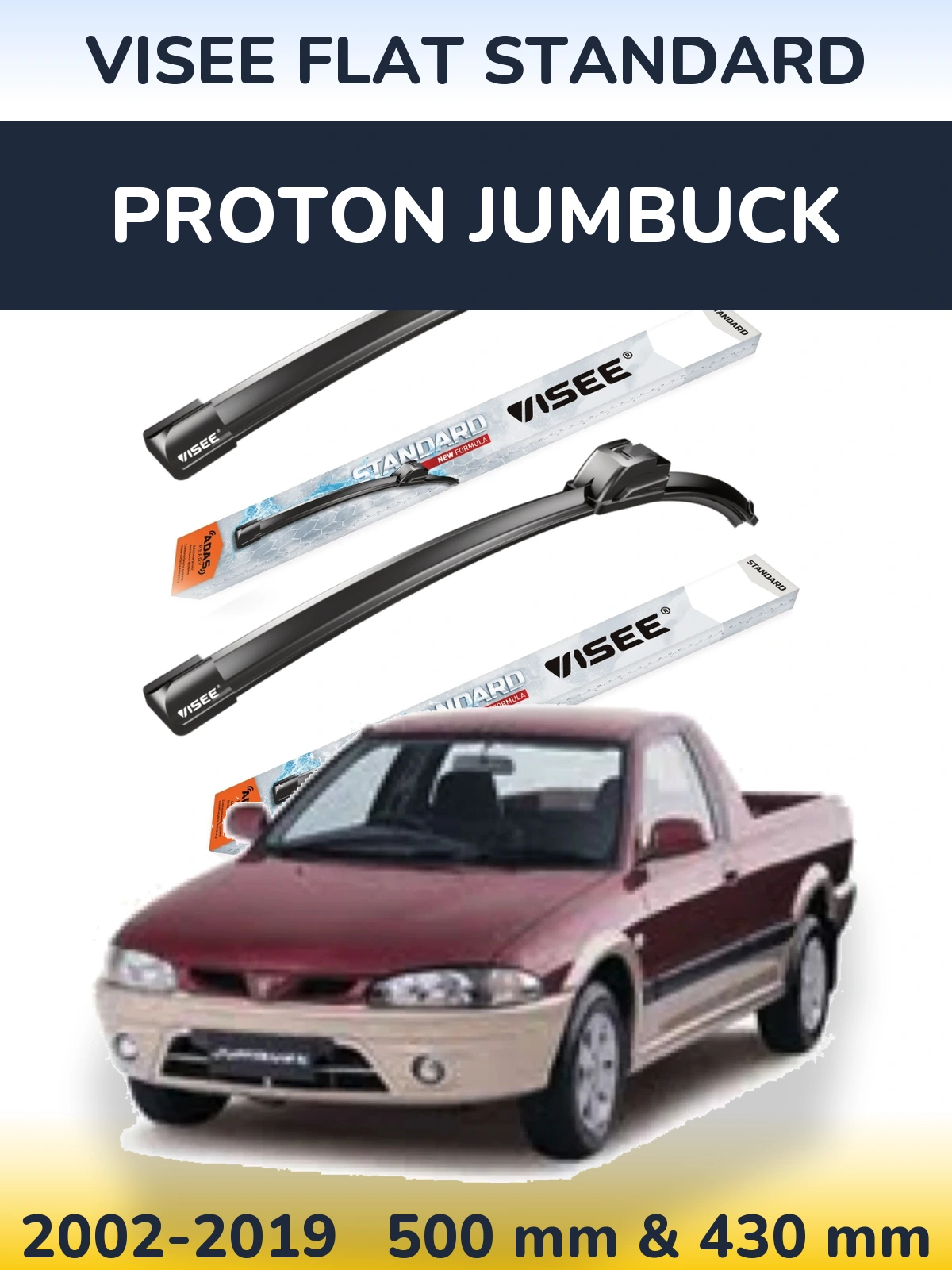 Torkarblad VISEE FLAT STANDARD för Proton Jumbuck