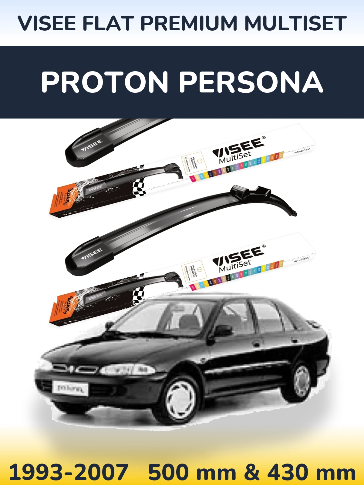 Torkarblad VISEE FLAT PREMIUM MultiSet för Proton Persona