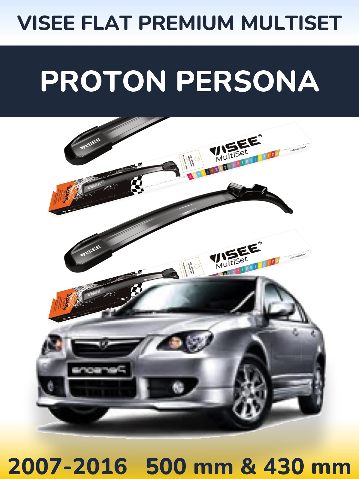 Torkarblad VISEE FLAT PREMIUM MultiSet för Proton Persona