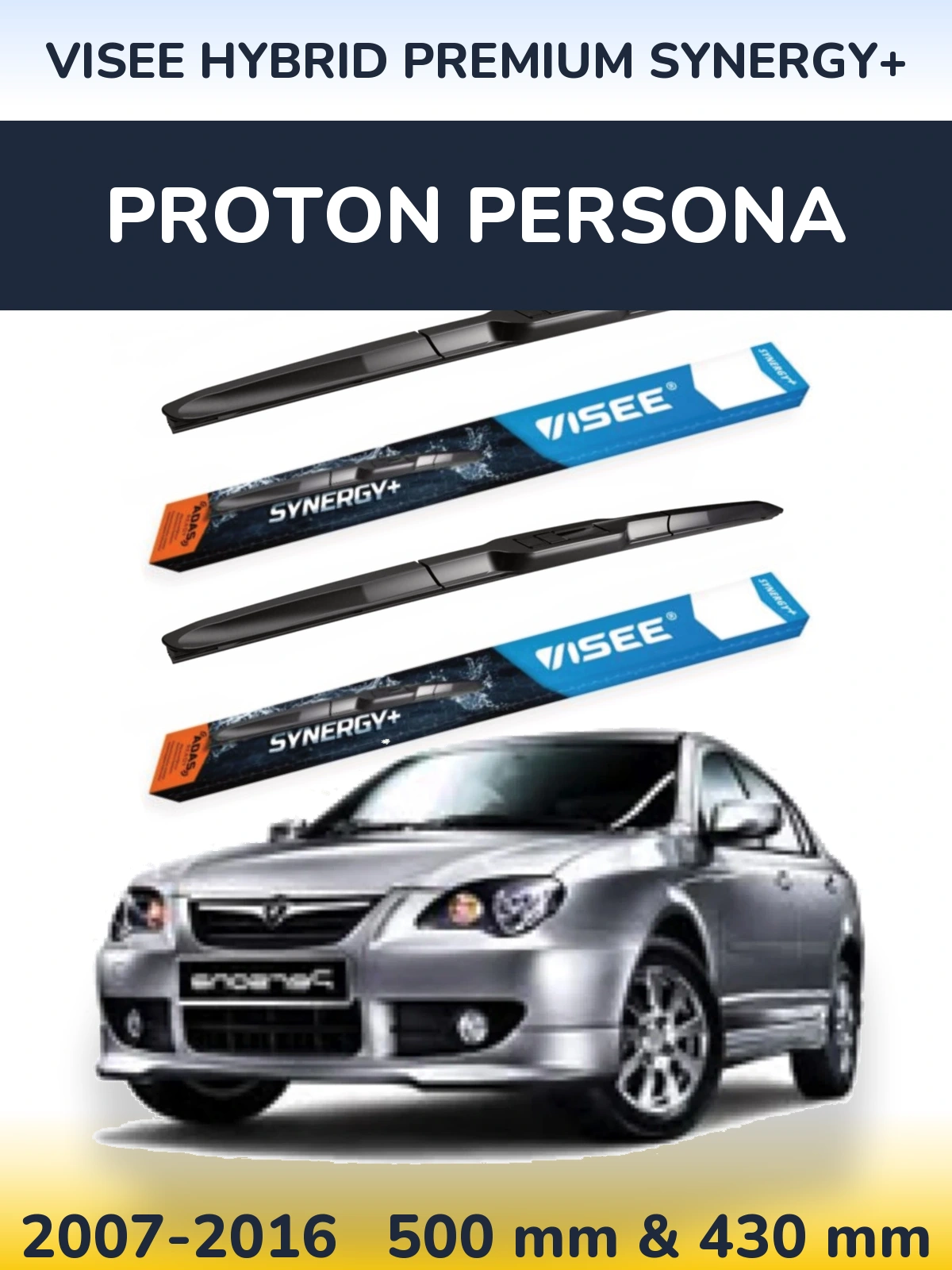 Torkarblad VISEE HYBRID PREMIUM SYNERGY+ för Proton Persona