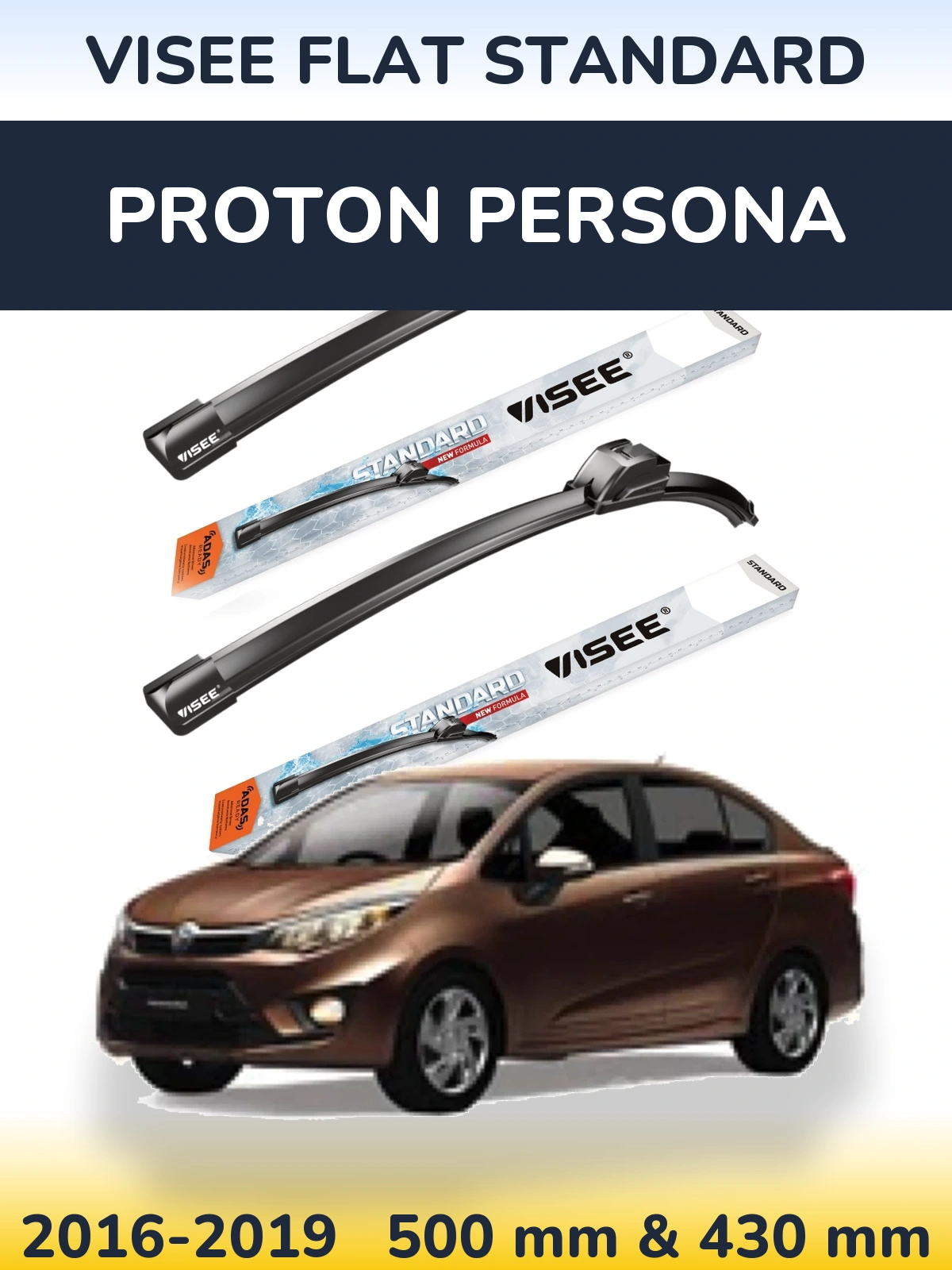 Torkarblad VISEE FLAT STANDARD för Proton Persona