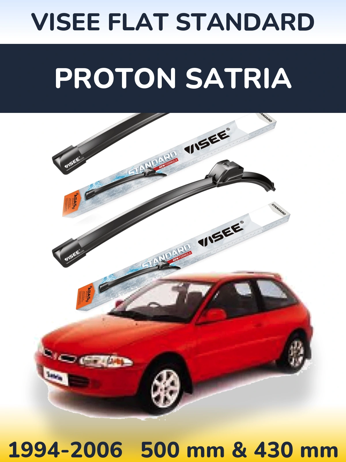 Torkarblad VISEE FLAT STANDARD för Proton Satria