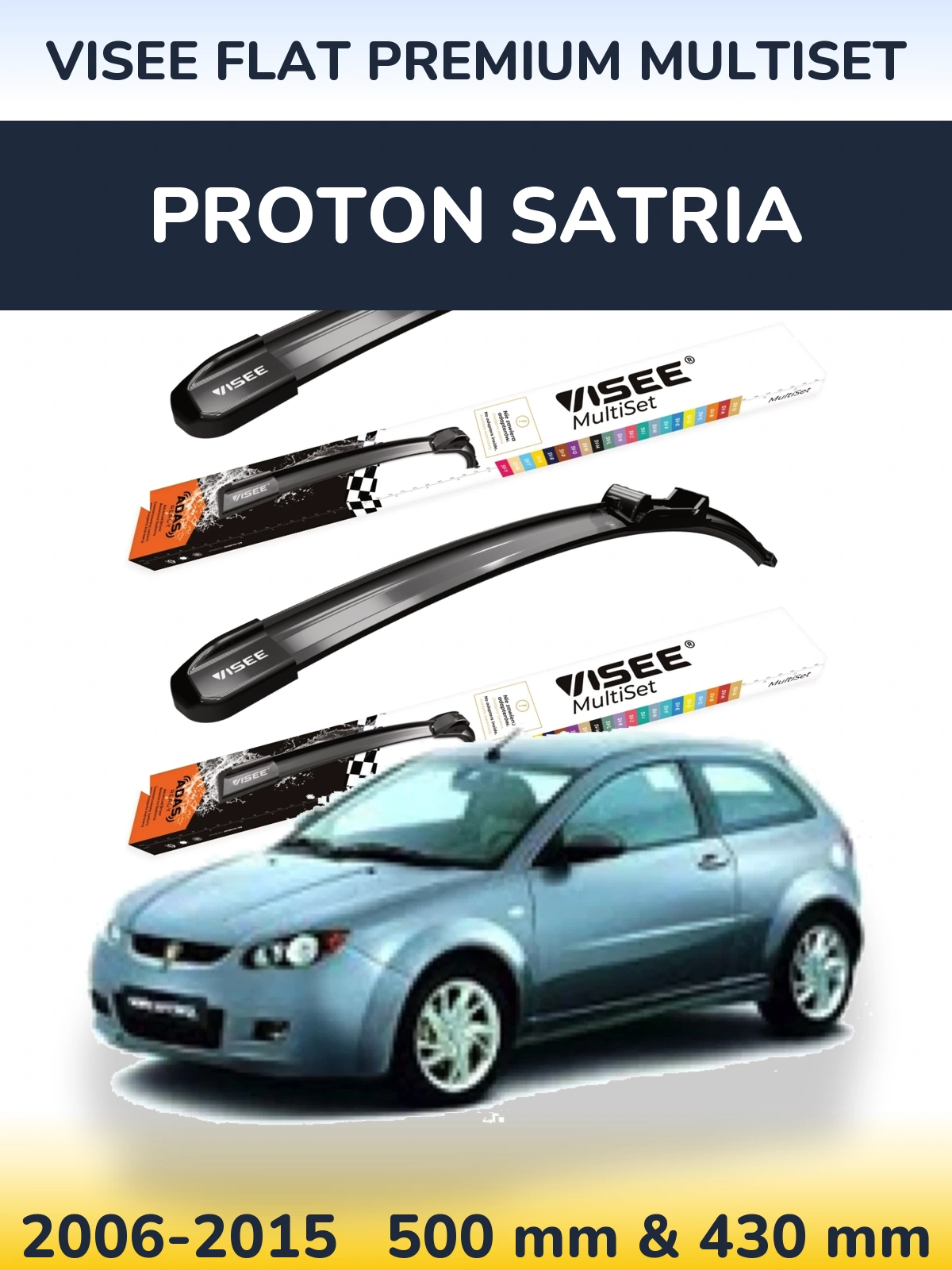 Torkarblad VISEE FLAT PREMIUM MultiSet för Proton Satria