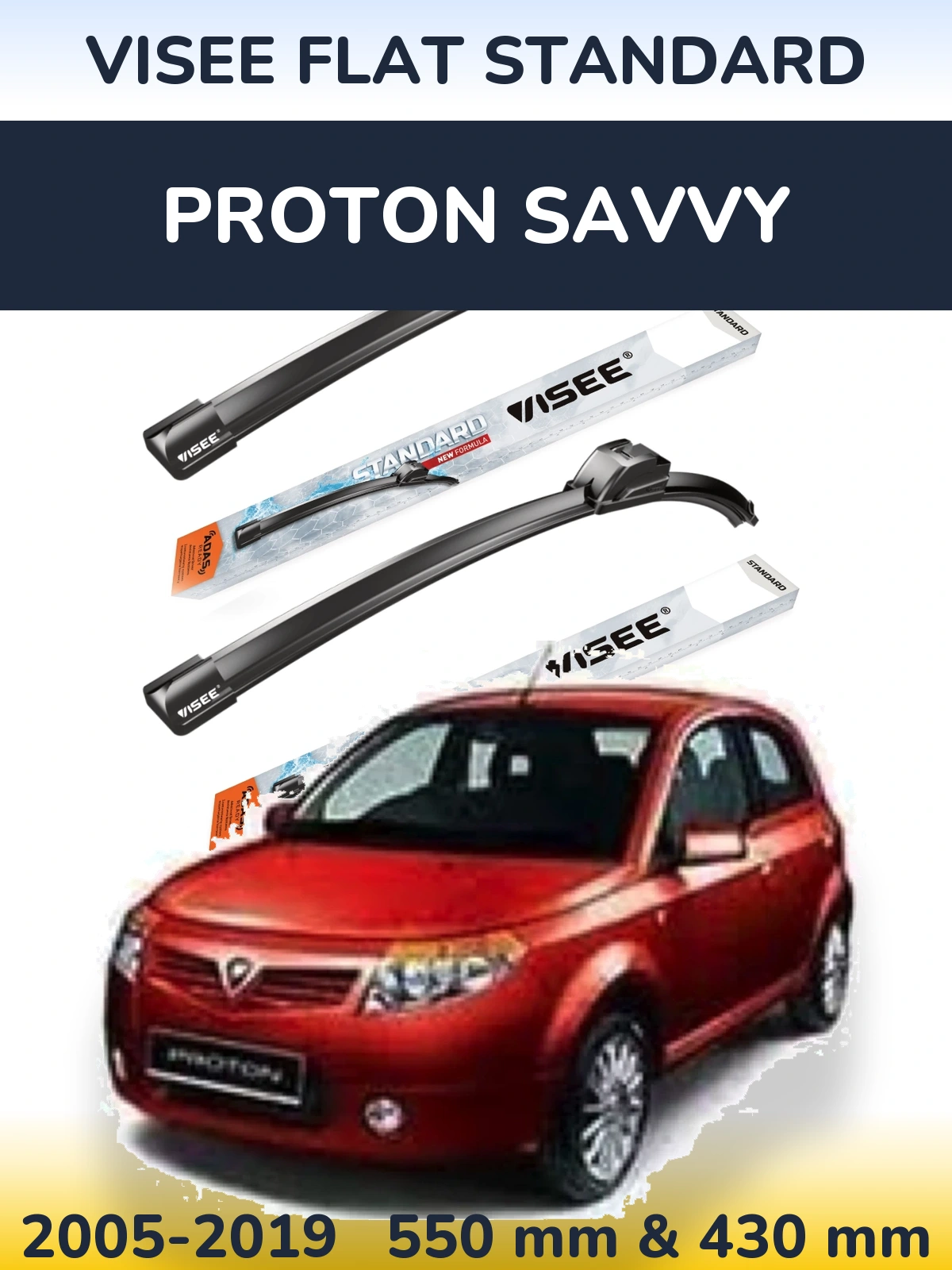 Torkarblad VISEE FLAT STANDARD för Proton Savvy