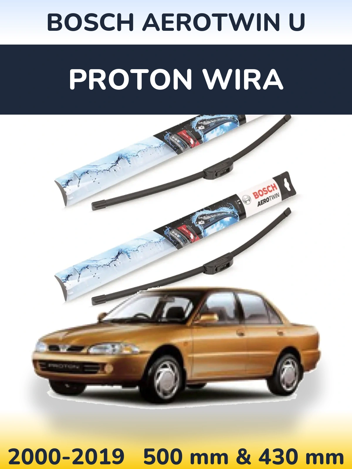 Torkarblad BOSCH AeroTwin U för Proton Wira