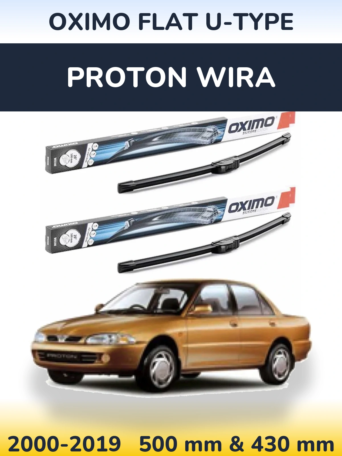 Torkarblad Oximo Flat U-type för Proton Wira