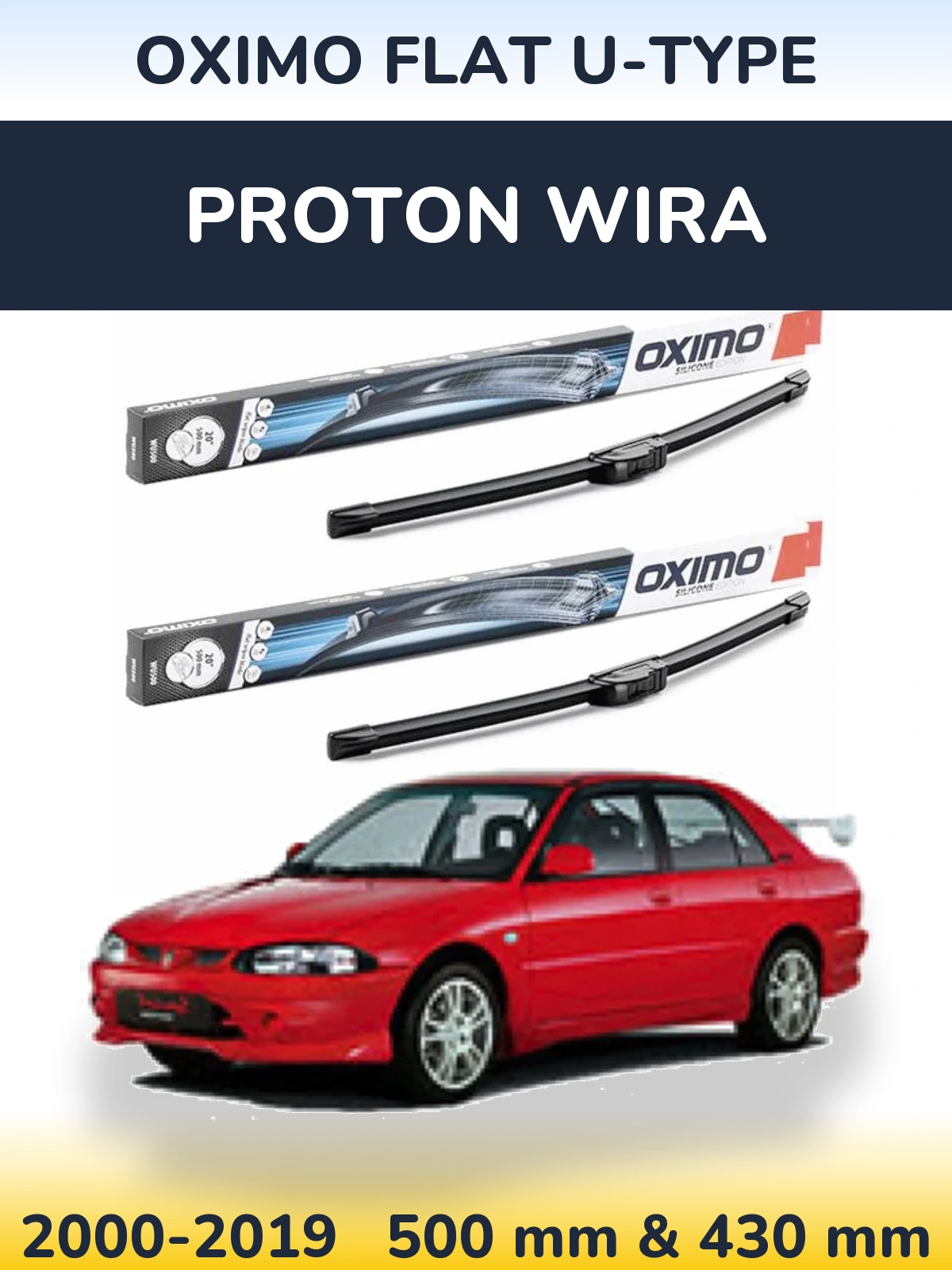 Torkarblad Oximo Flat U-type för Proton Wira