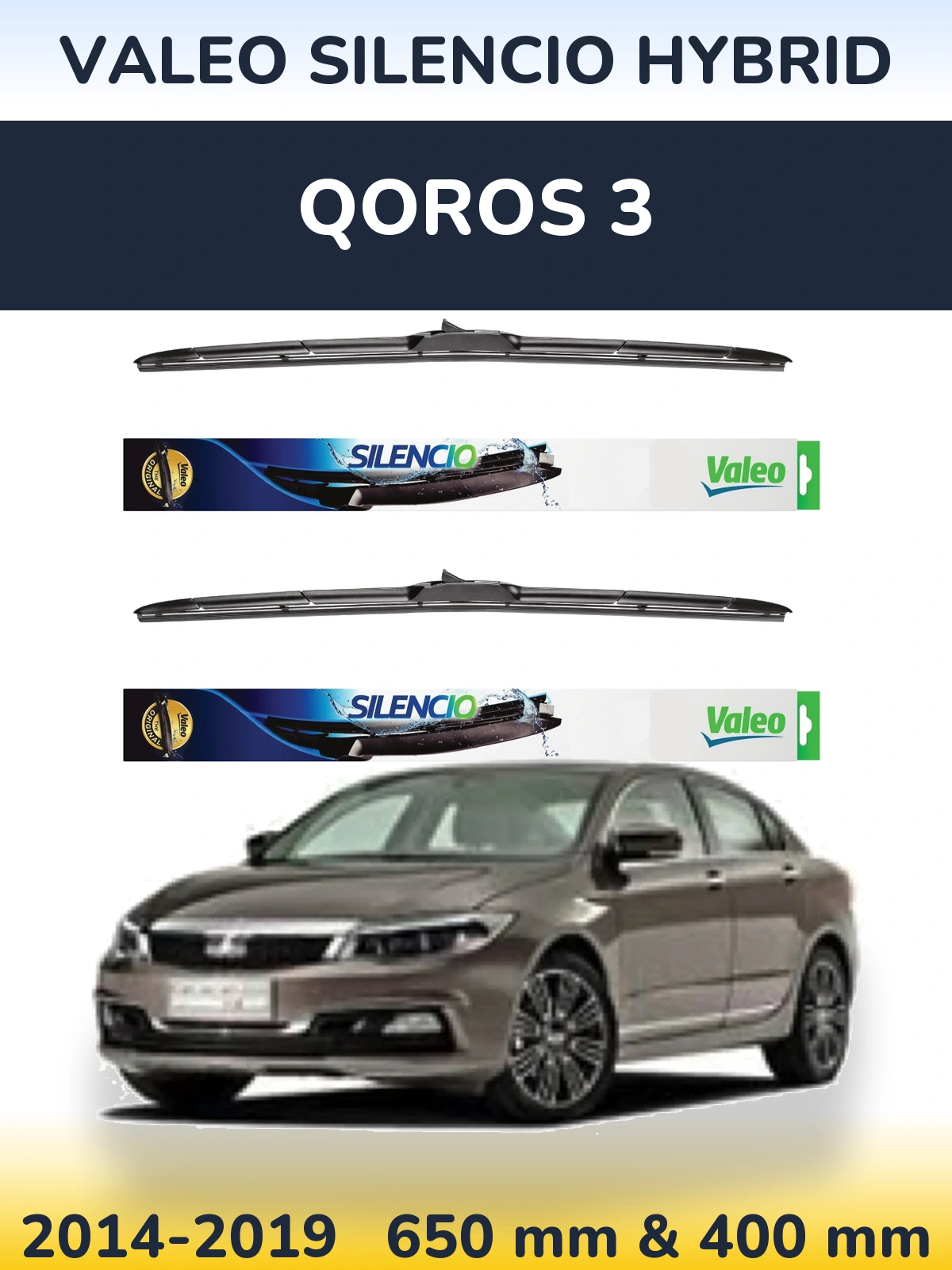 Torkarblad Valeo Silencio Hybrid för Qoros 3