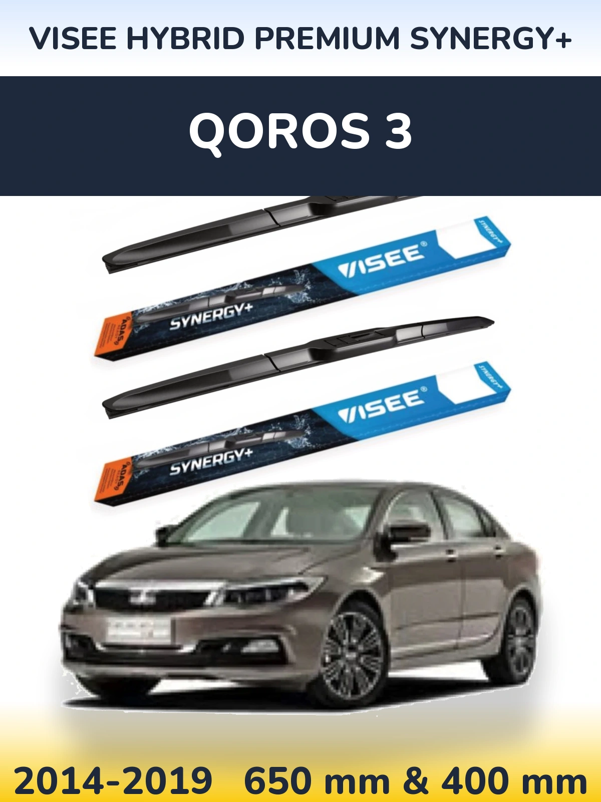 Torkarblad VISEE HYBRID PREMIUM SYNERGY+ för Qoros 3