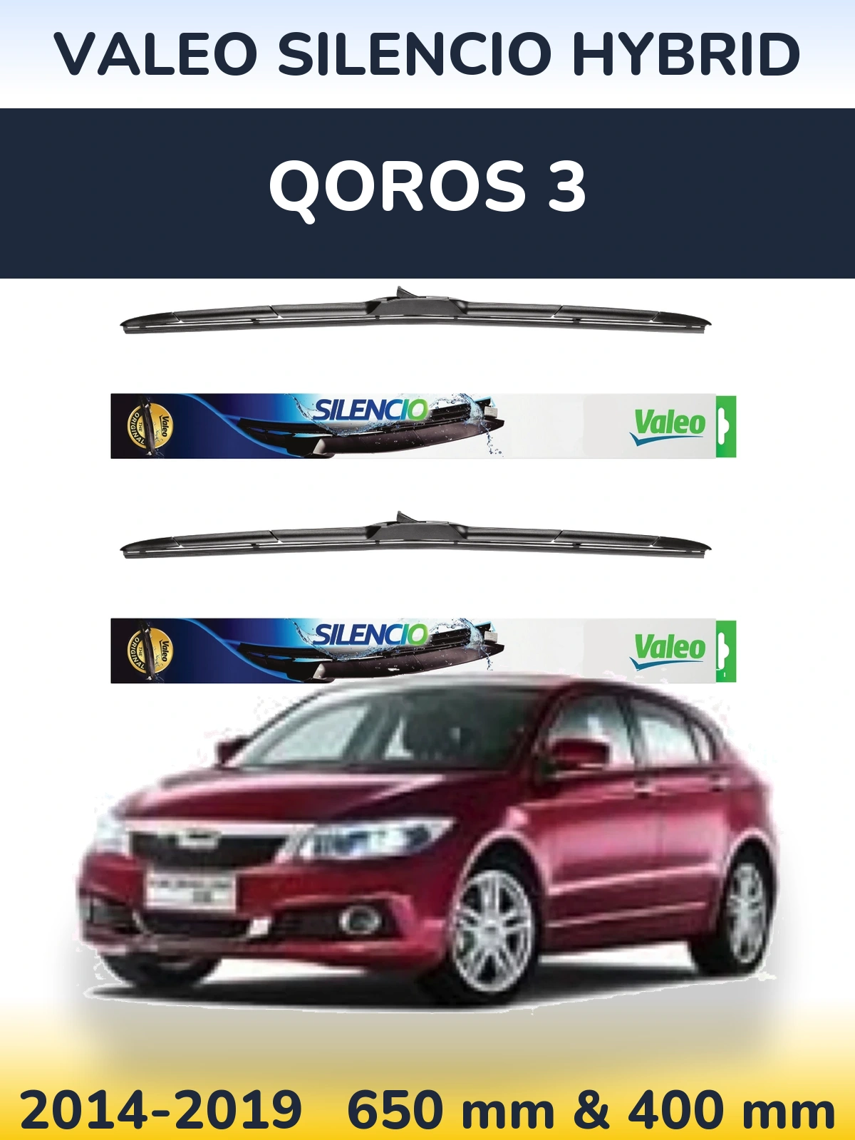 Torkarblad Valeo Silencio Hybrid för Qoros 3