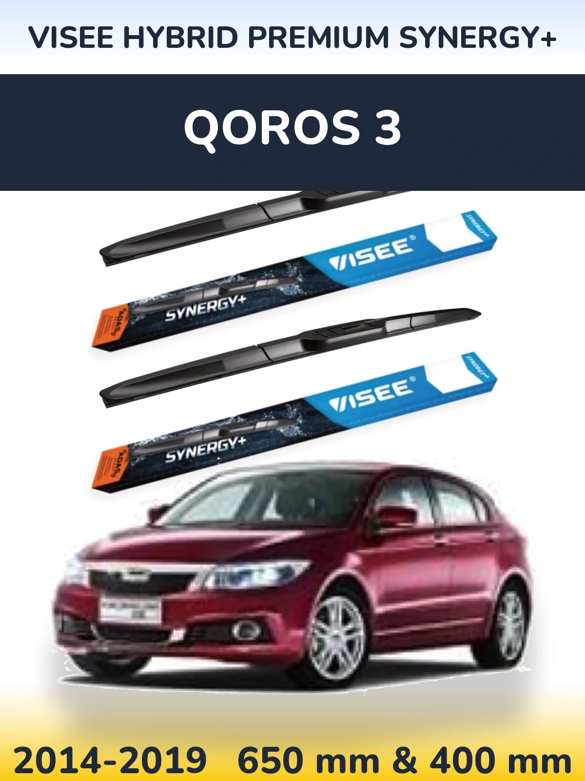 Torkarblad VISEE HYBRID PREMIUM SYNERGY+ för Qoros 3
