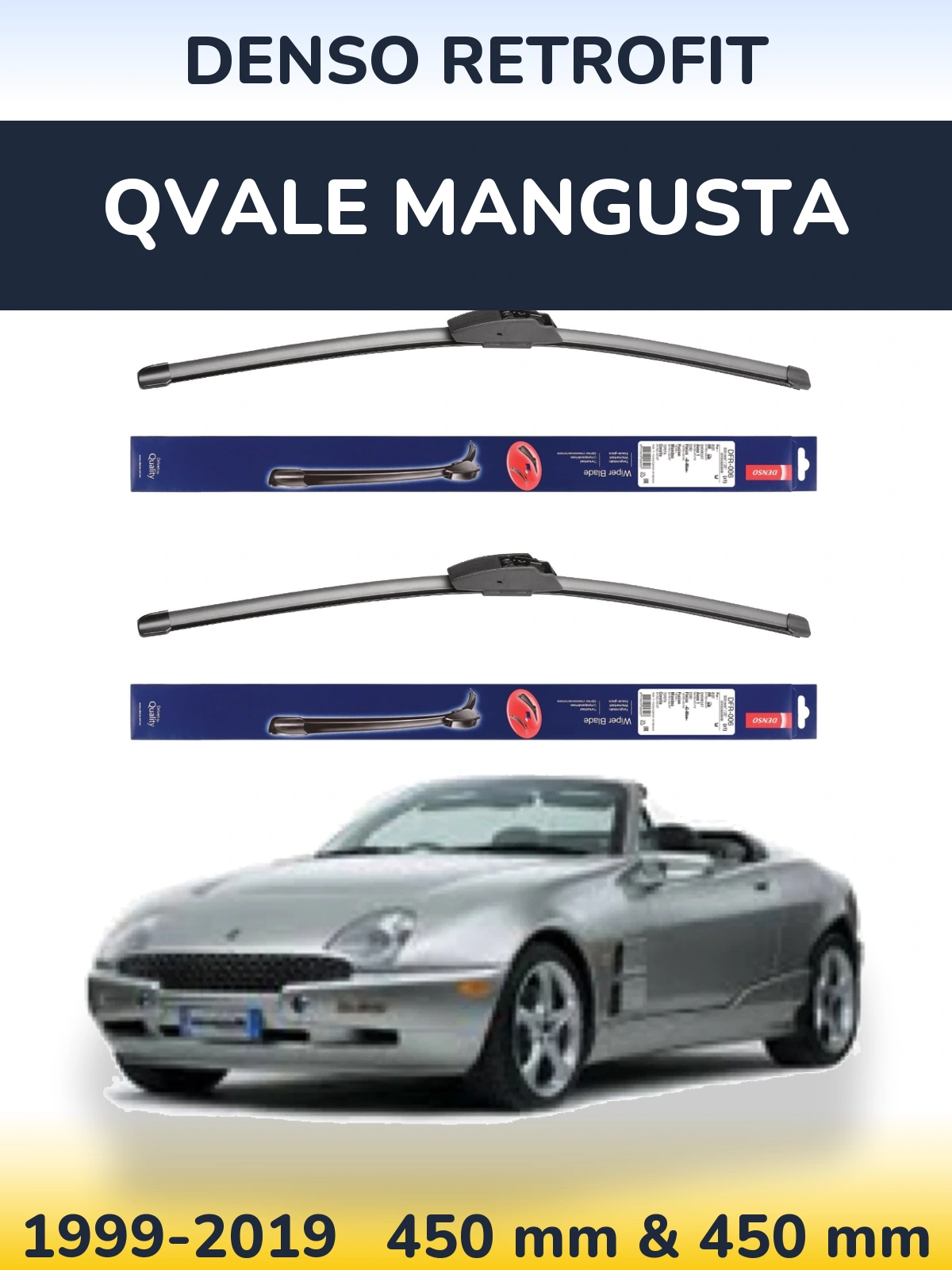 Torkarblad Denso Retrofit för Qvale Mangusta