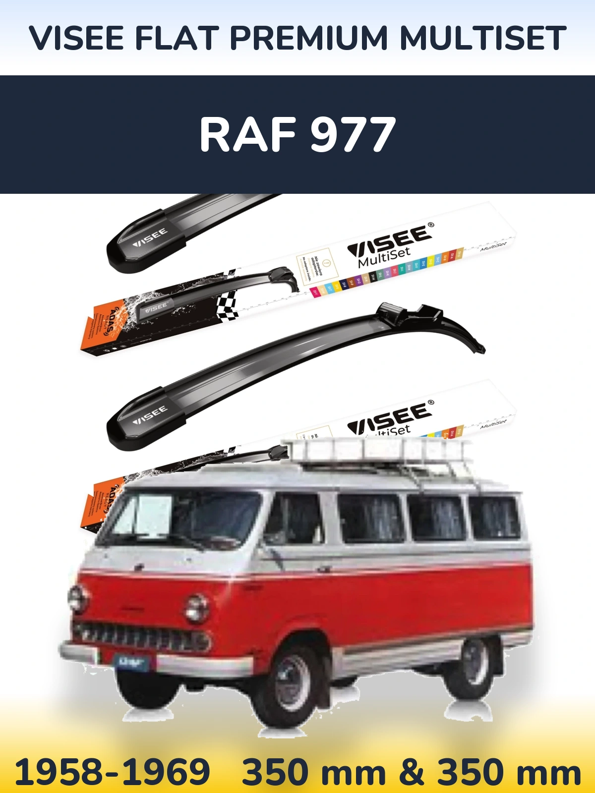 Torkarblad VISEE FLAT PREMIUM MultiSet för RAF 977