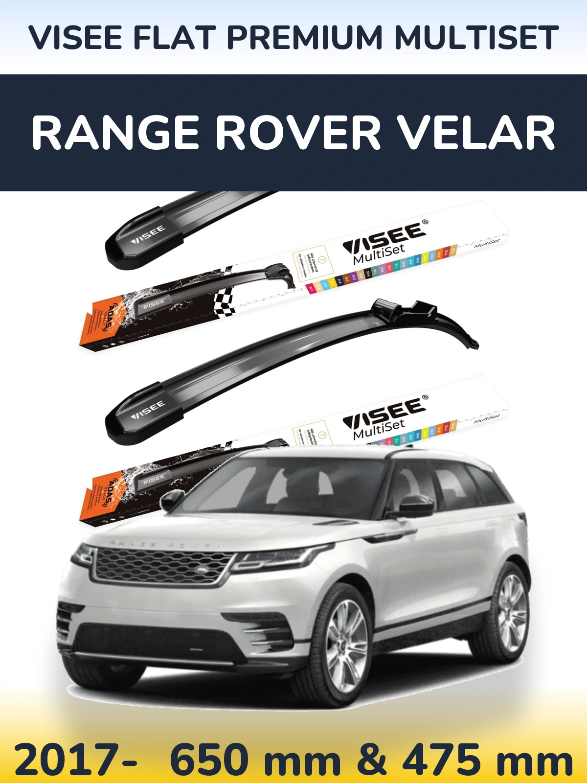 Torkarblad VISEE FLAT PREMIUM MultiSet för Range Rover Velar