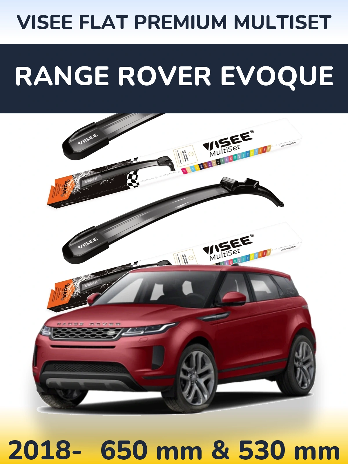 Torkarblad VISEE FLAT PREMIUM MultiSet för Range Rover Evoque