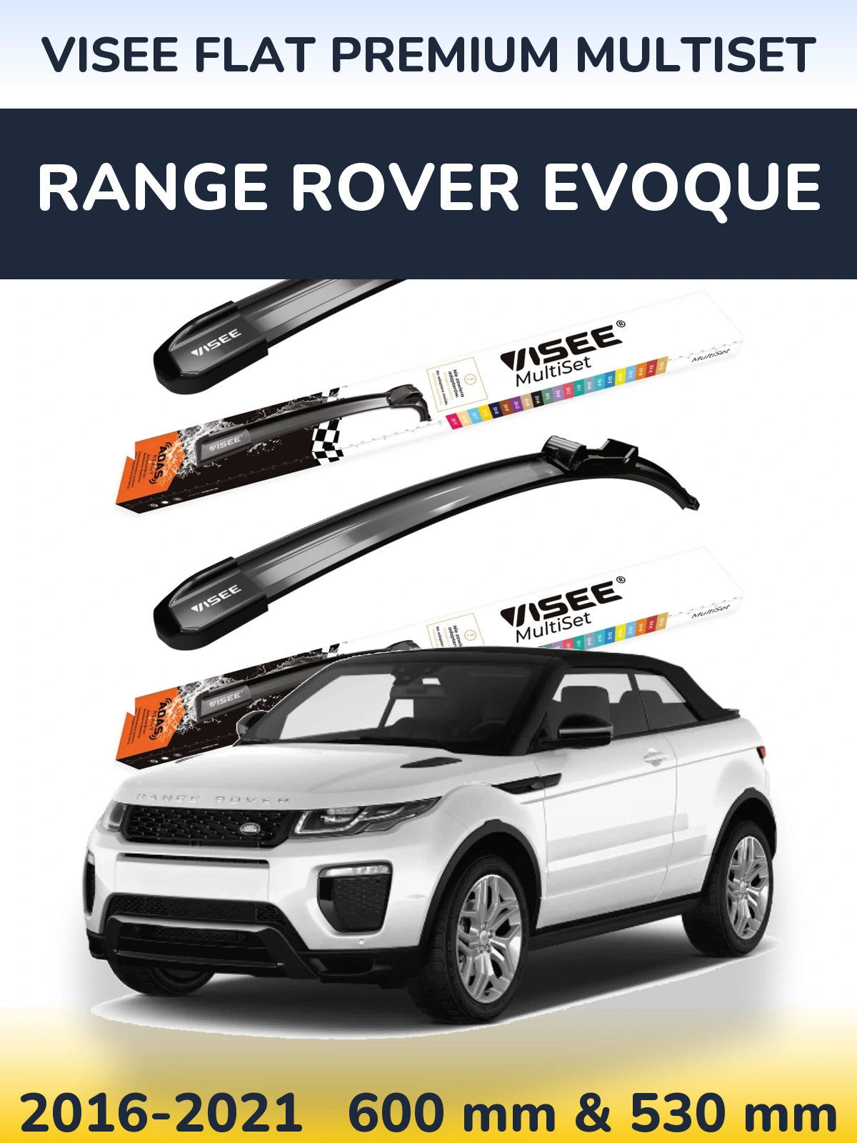 Torkarblad VISEE FLAT PREMIUM MultiSet för Range Rover Evoque