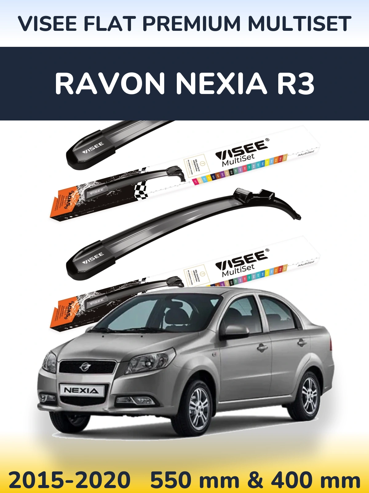 Torkarblad VISEE FLAT PREMIUM MultiSet för Ravon Nexia R3