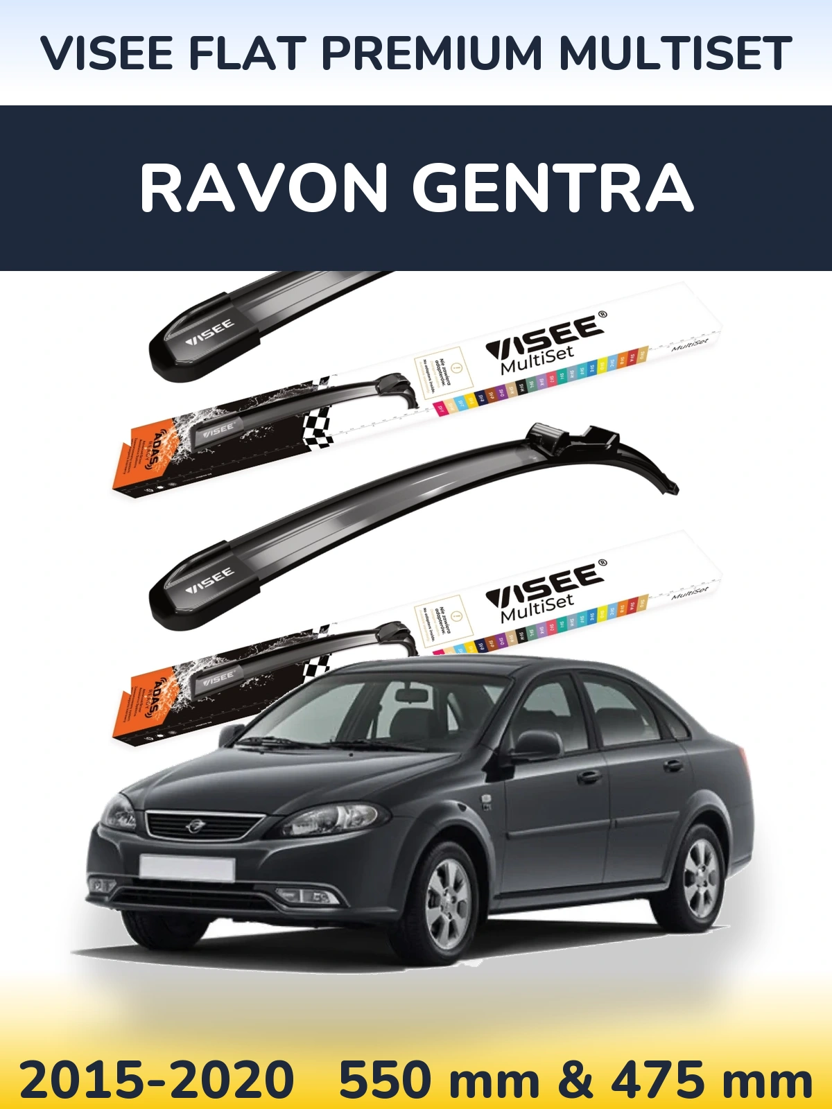 Torkarblad VISEE FLAT PREMIUM MultiSet för Ravon Gentra