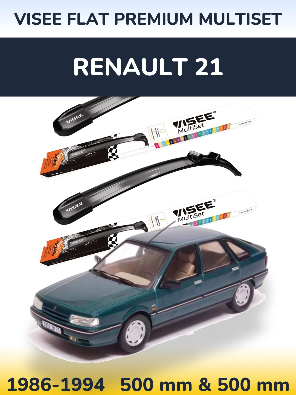 Torkarblad VISEE FLAT PREMIUM MultiSet för Renault 21