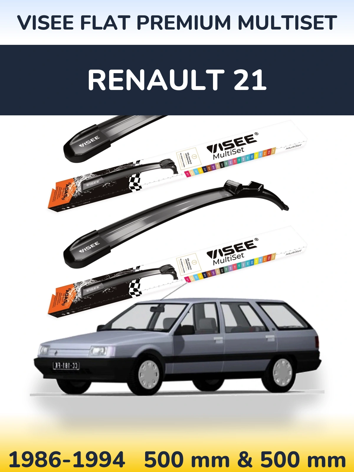 Torkarblad VISEE FLAT PREMIUM MultiSet för Renault 21