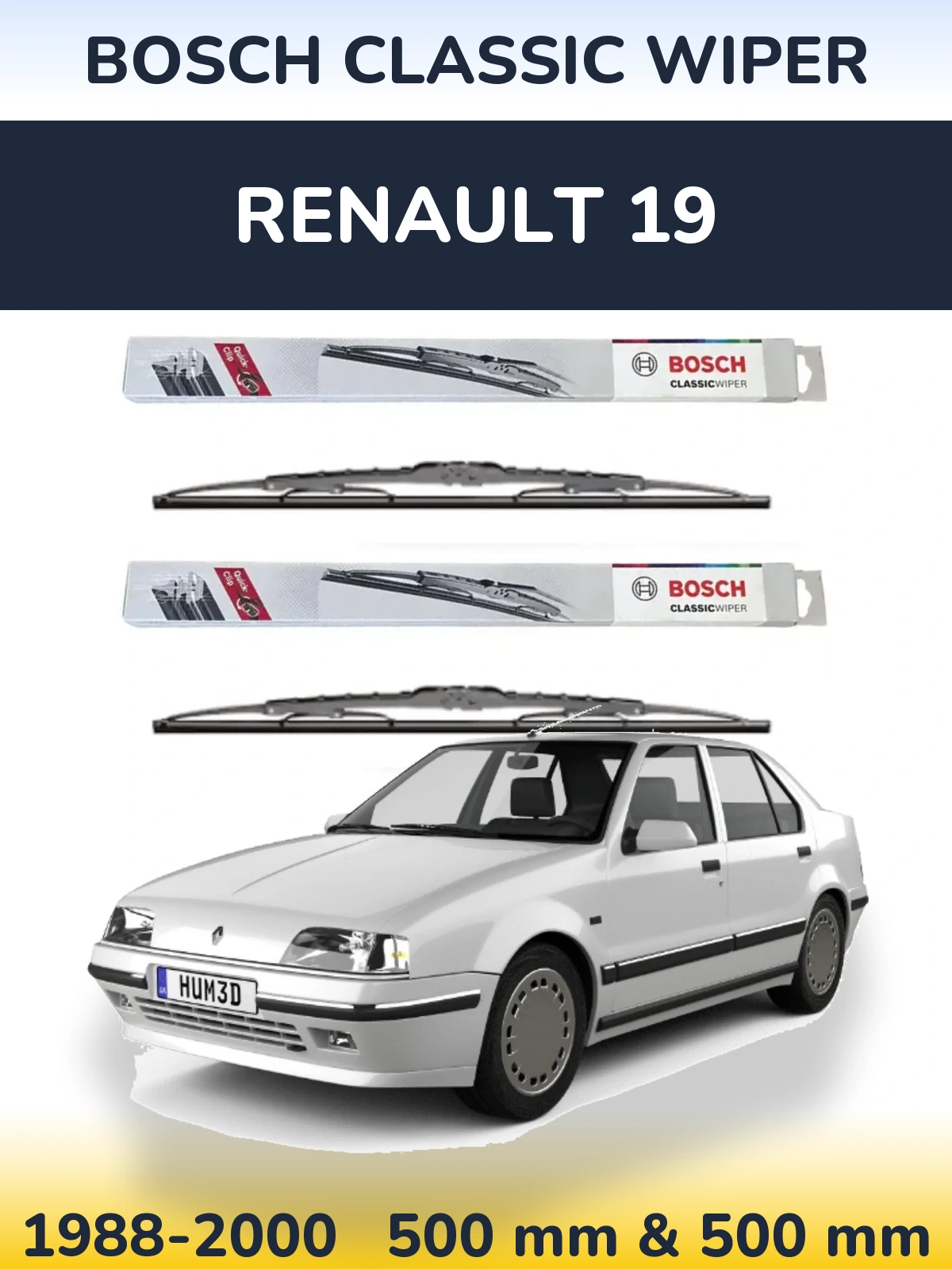 Torkarblad BOSCH Classic Wiper för Renault 19