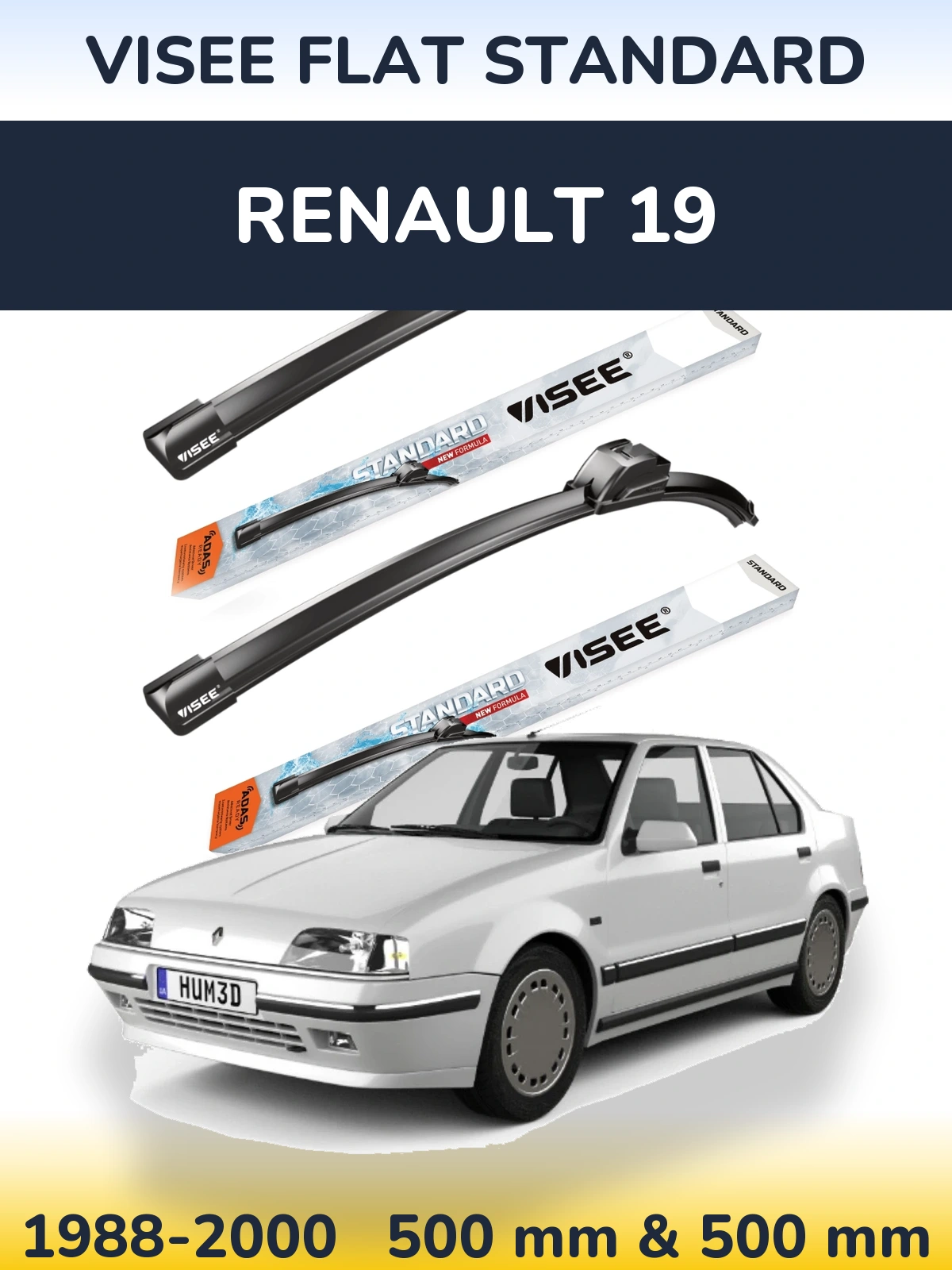 Torkarblad VISEE FLAT STANDARD för Renault 19