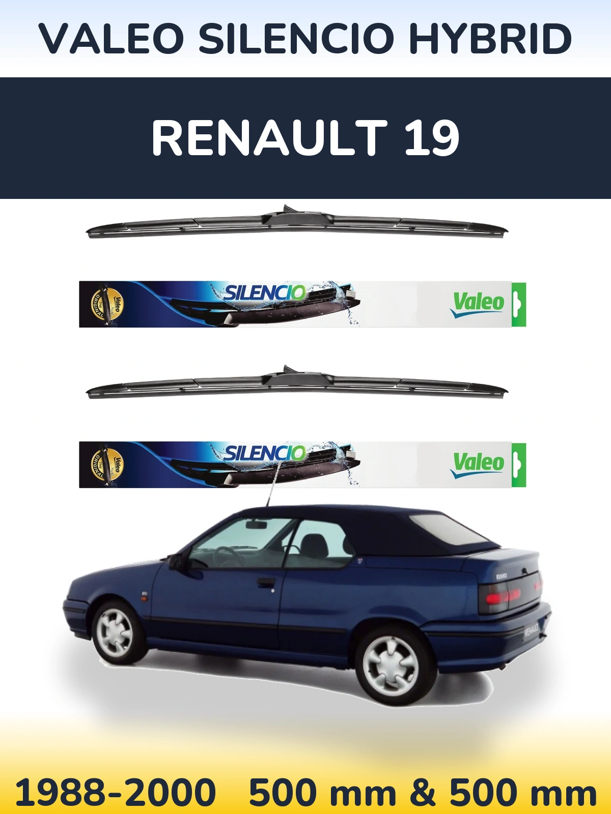 Torkarblad Valeo Silencio Hybrid för Renault 19