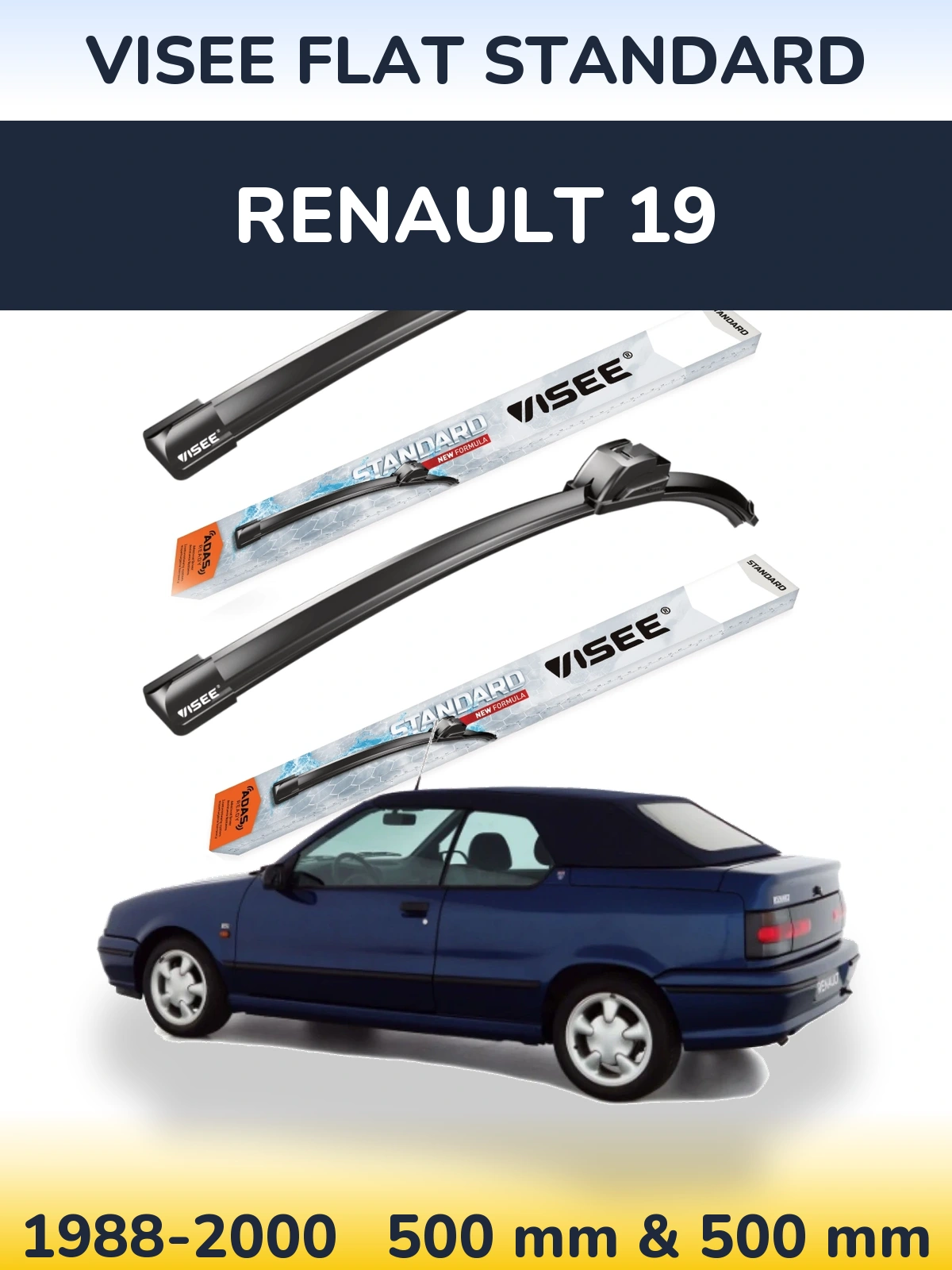 Torkarblad VISEE FLAT STANDARD för Renault 19