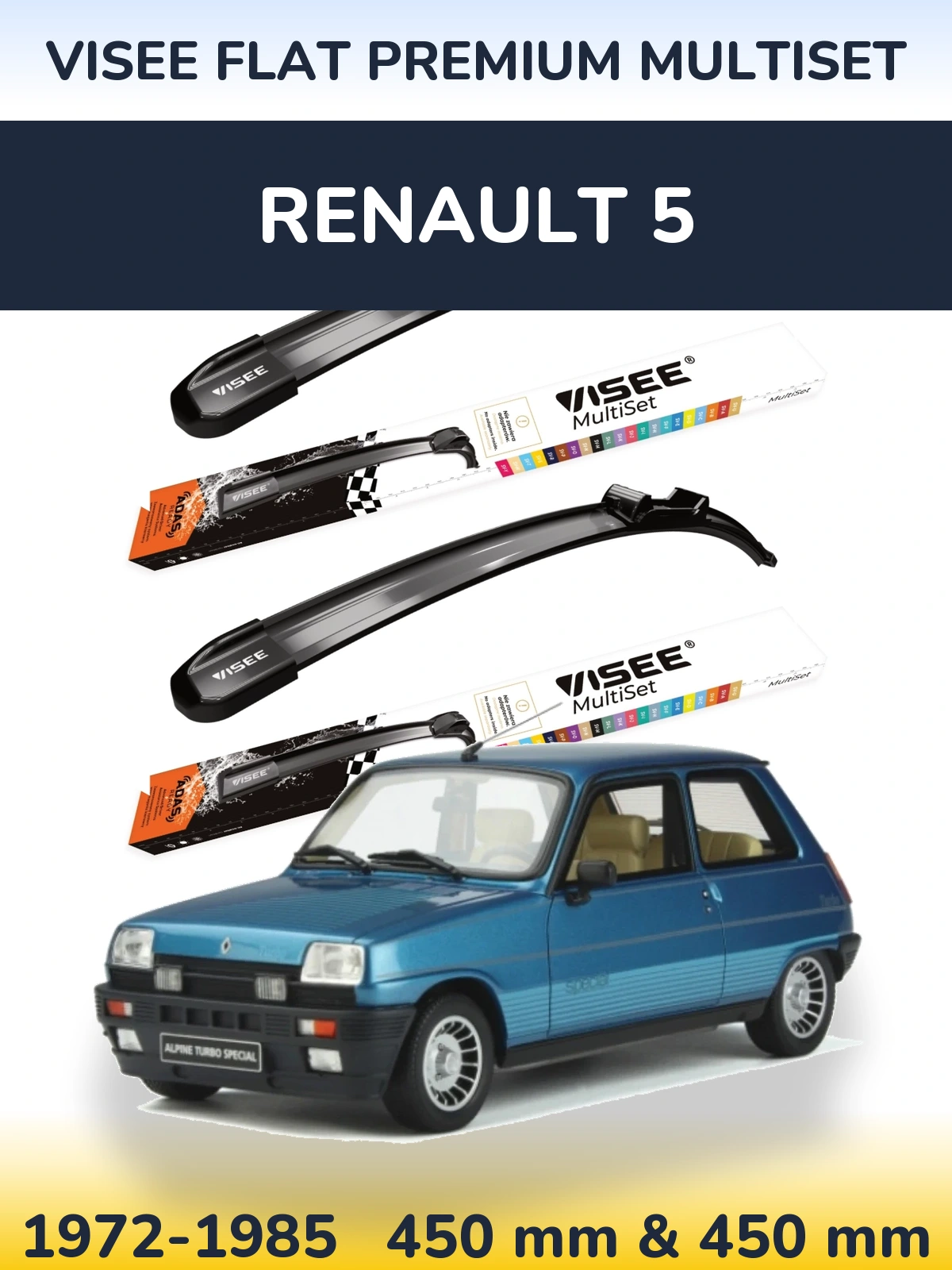 Torkarblad VISEE FLAT PREMIUM MultiSet för Renault 5