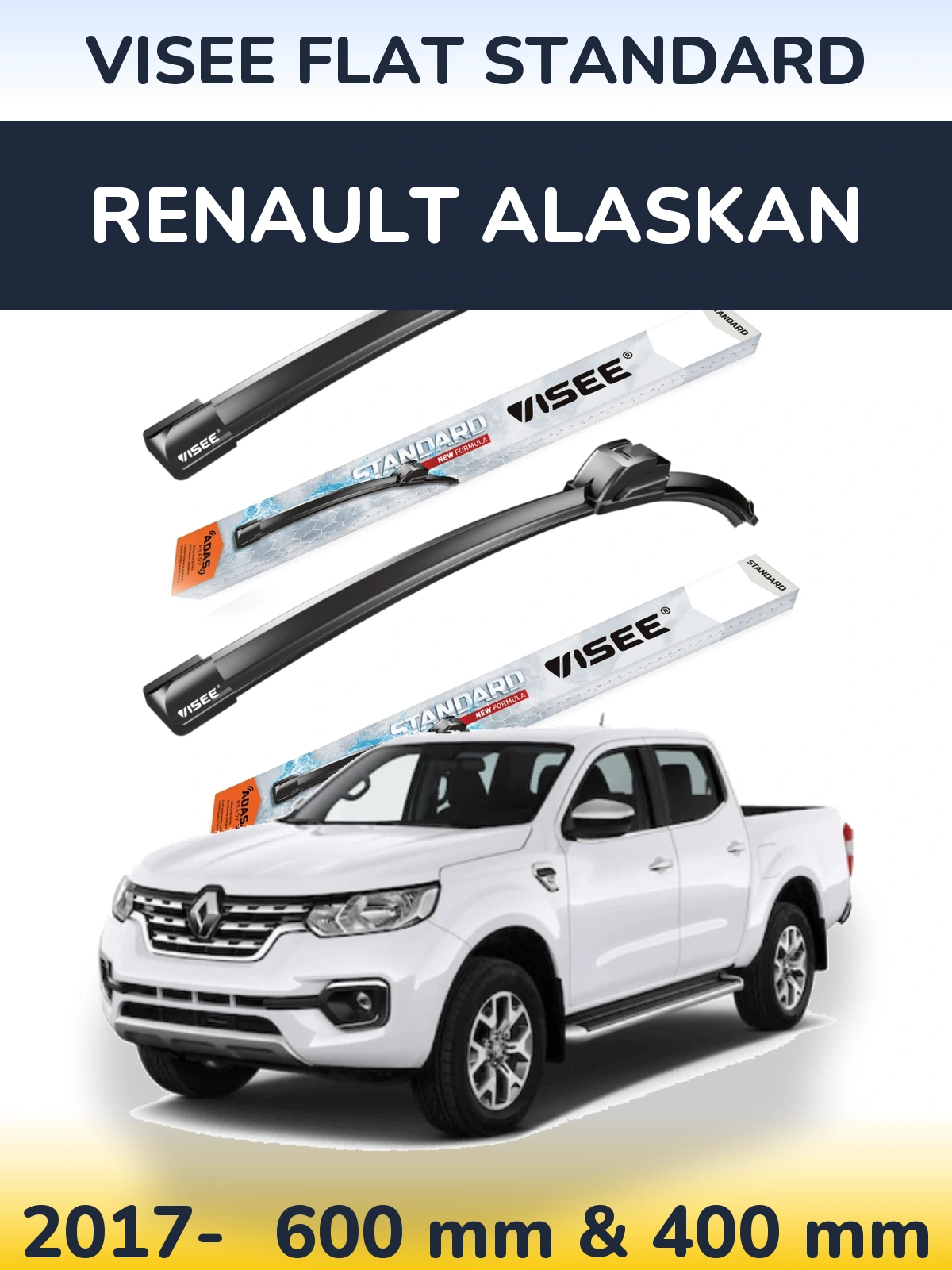 Torkarblad VISEE FLAT STANDARD för Renault Alaskan
