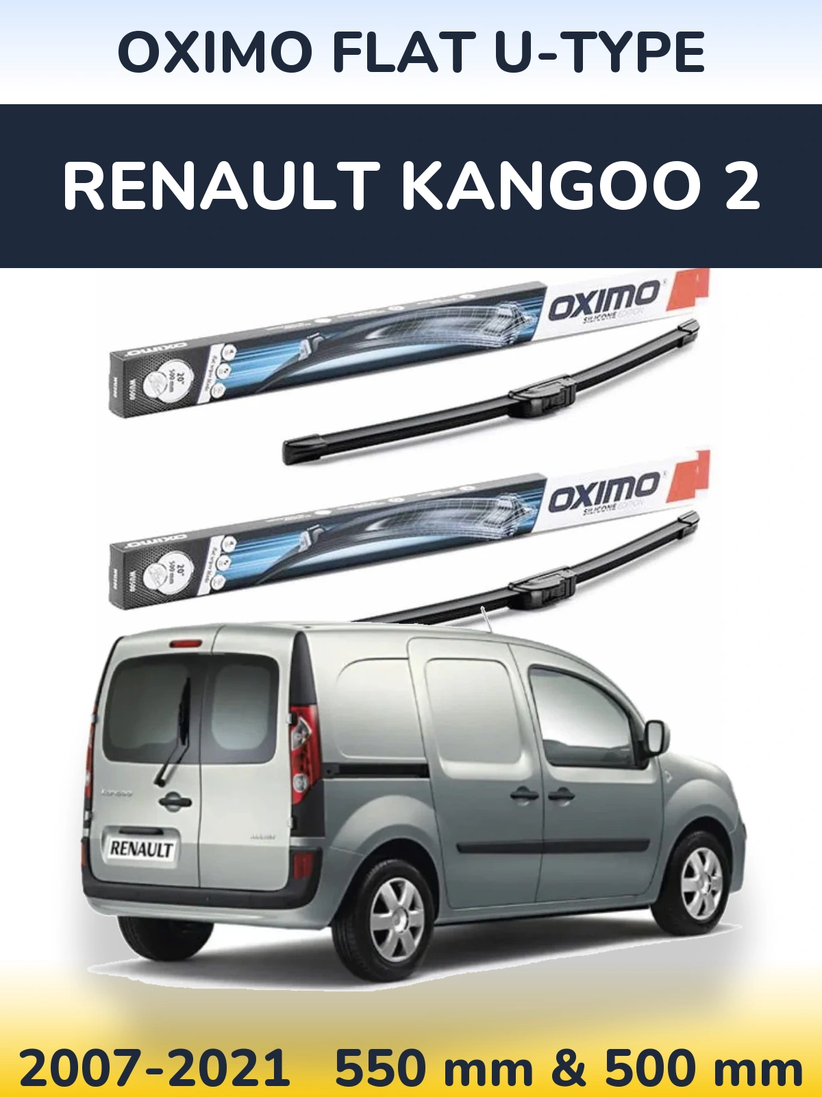 Torkarblad Oximo Flat U-type för Renault Kangoo 2