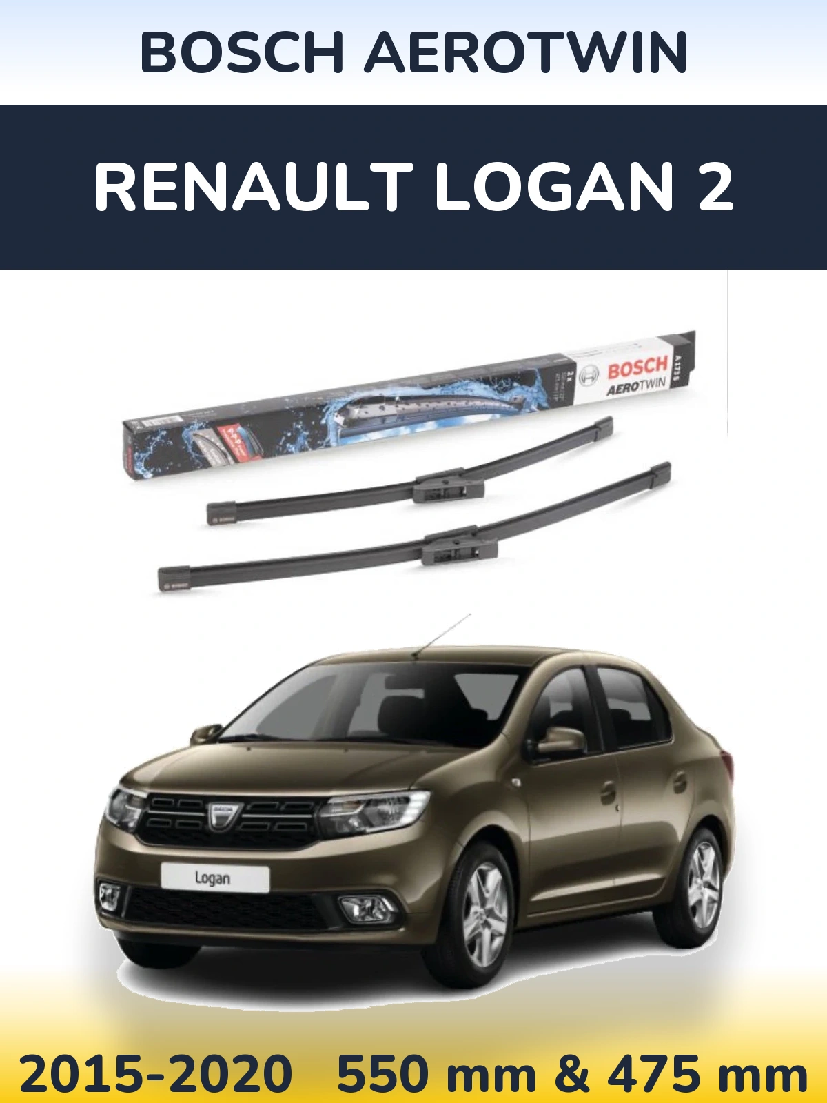 Torkarblad BOSCH AeroTwin för Renault Logan 2