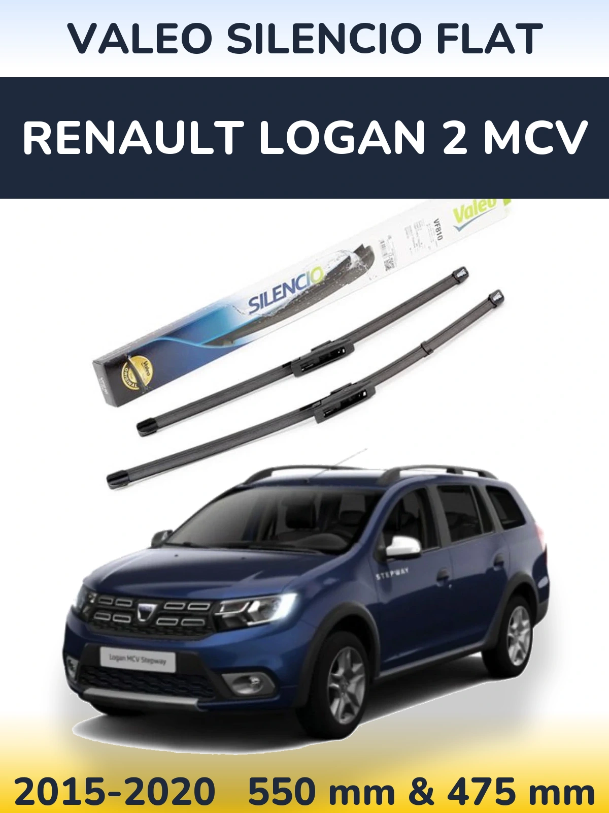 Torkarblad Valeo Silencio Flat för Renault Logan 2 MCV