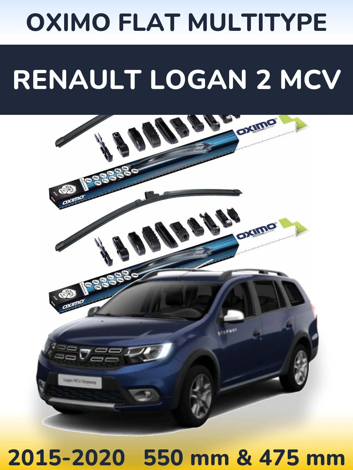 Torkarblad Oximo Flat MultiType för Renault Logan 2 MCV