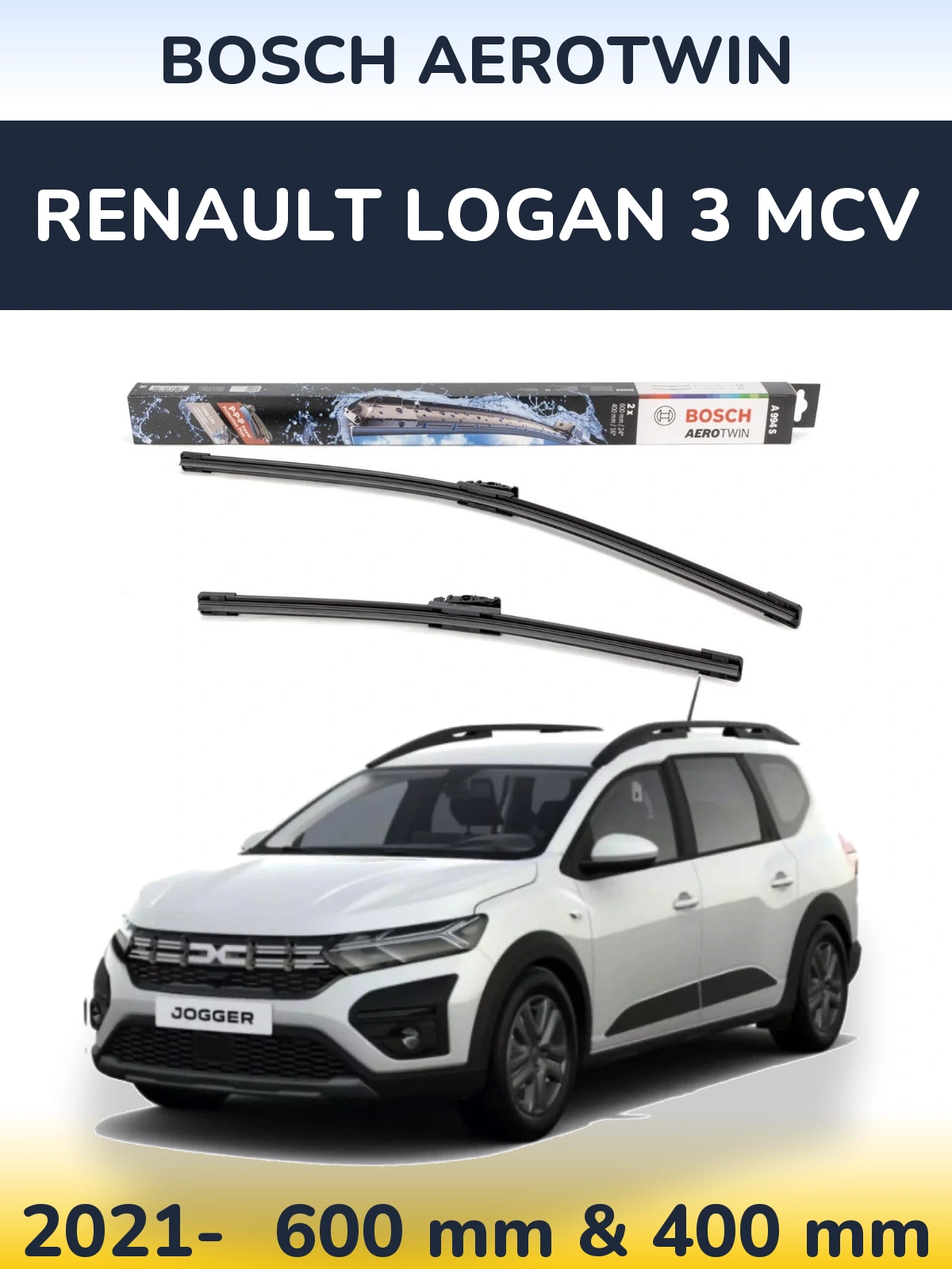 Torkarblad BOSCH AeroTwin för Renault Logan 3 MCV