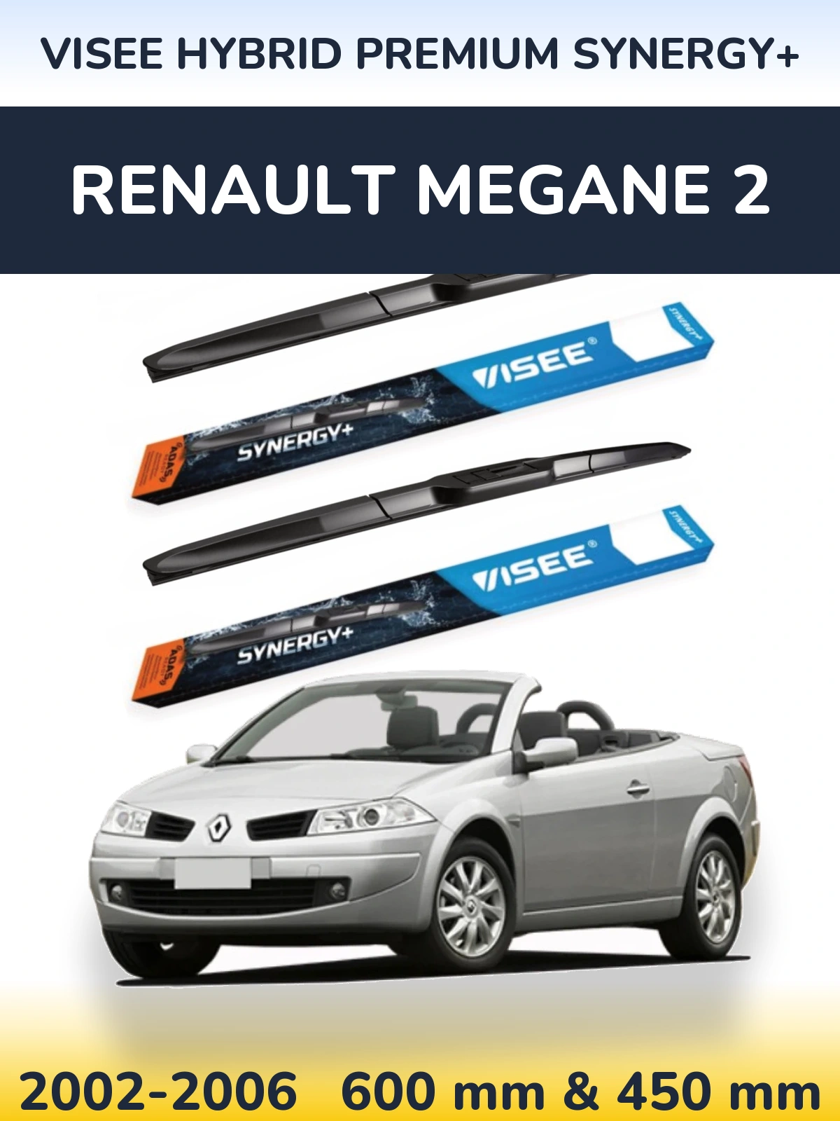 Torkarblad VISEE HYBRID PREMIUM SYNERGY+ för Renault Megane 2