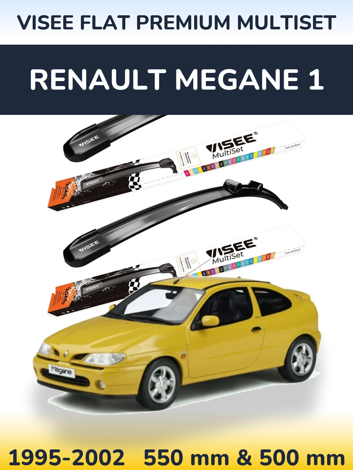 Torkarblad VISEE FLAT PREMIUM MultiSet för Renault Megane 1