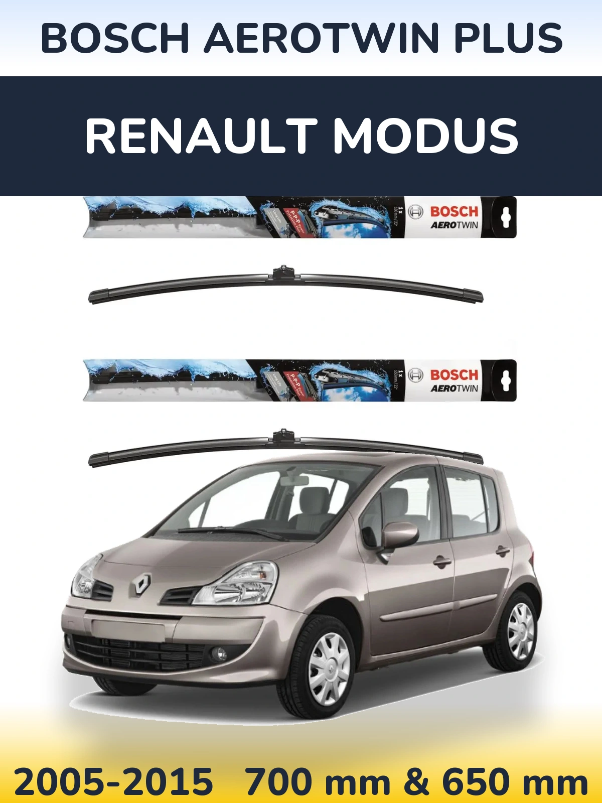 Torkarblad BOSCH AeroTwin Plus för Renault Modus
