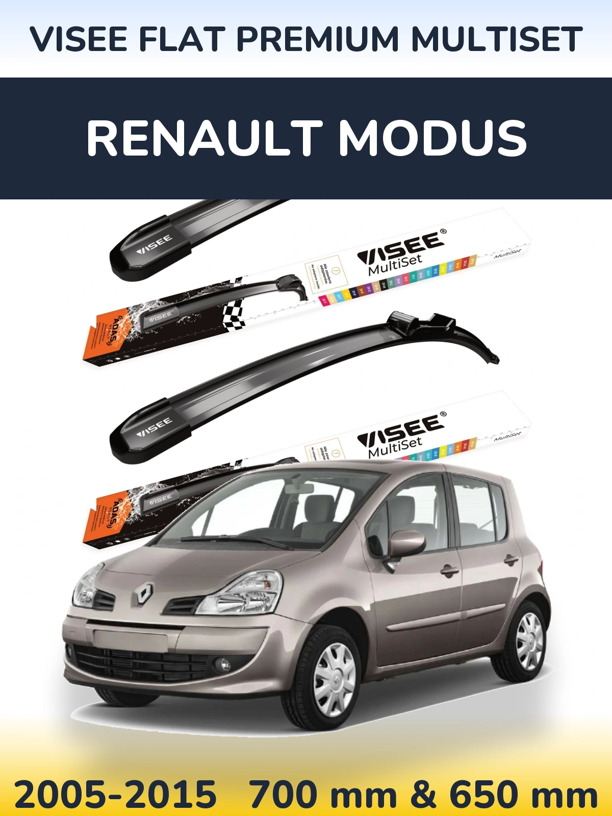 Torkarblad VISEE FLAT PREMIUM MultiSet för Renault Modus