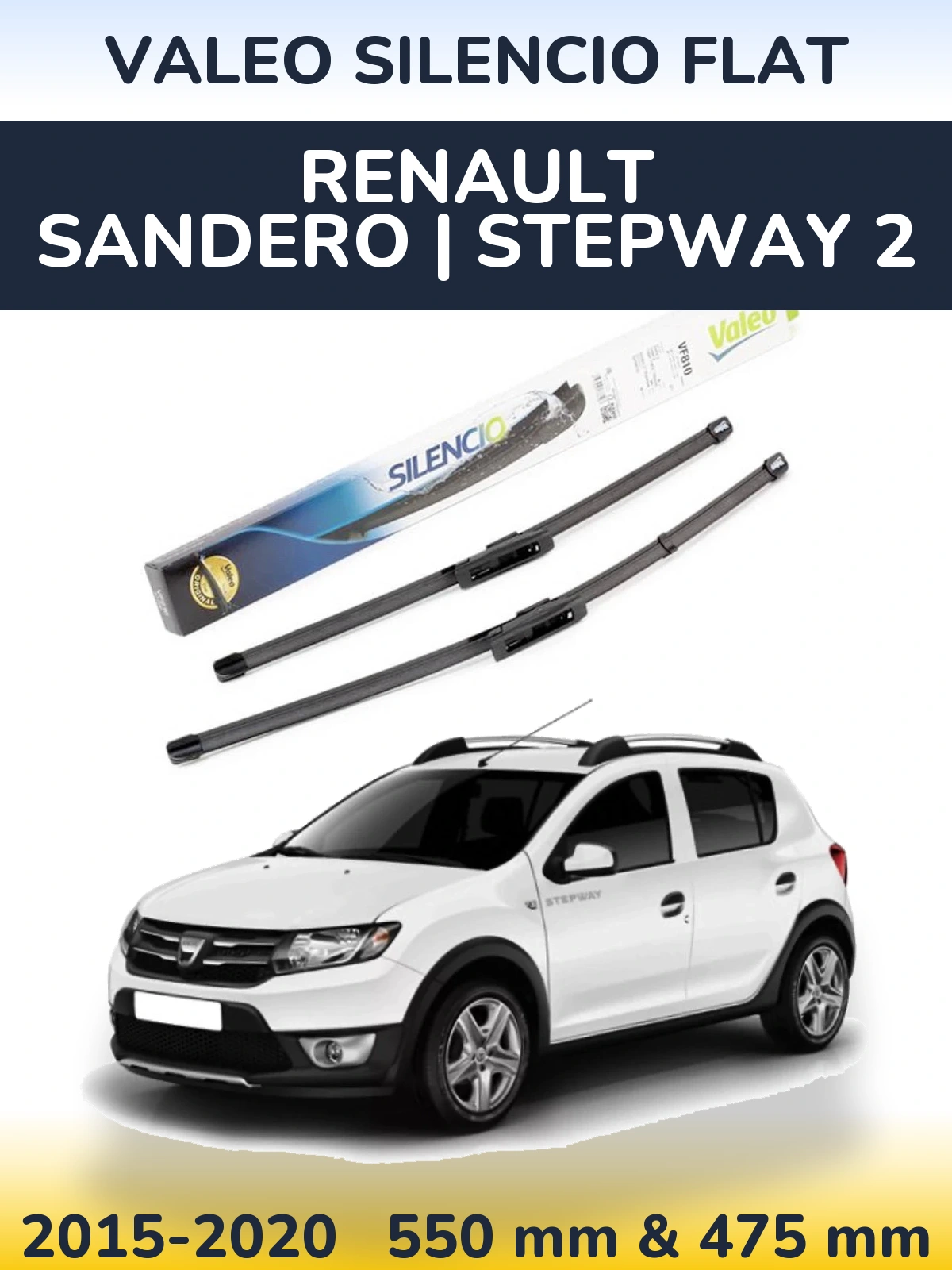 Torkarblad Valeo Silencio Flat för Renault Sandero | Stepway 2