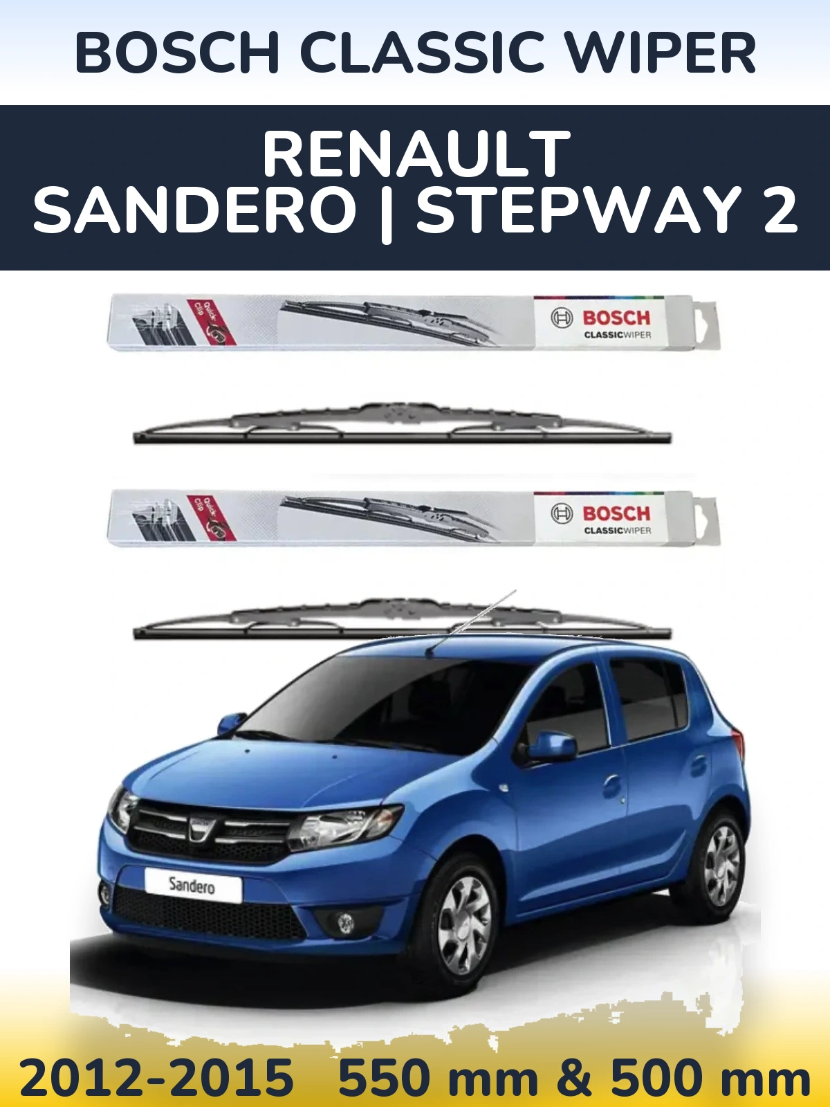 Torkarblad BOSCH Classic Wiper för Renault Sandero | Stepway 2