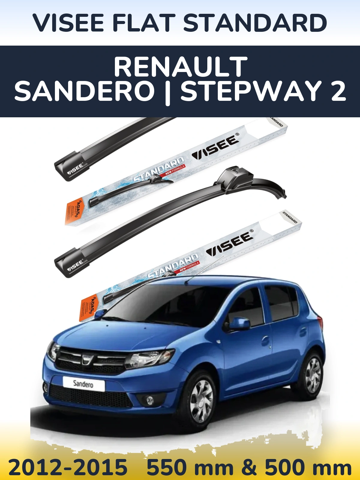 Torkarblad VISEE FLAT STANDARD för Renault Sandero | Stepway 2