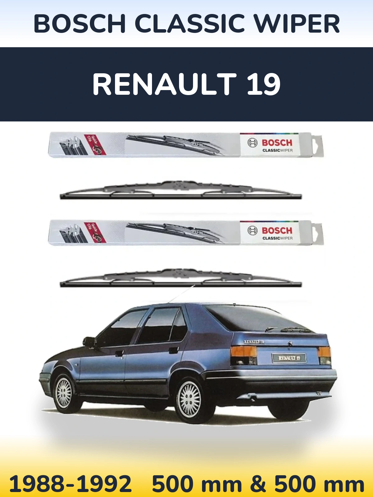 Torkarblad BOSCH Classic Wiper för Renault 19
