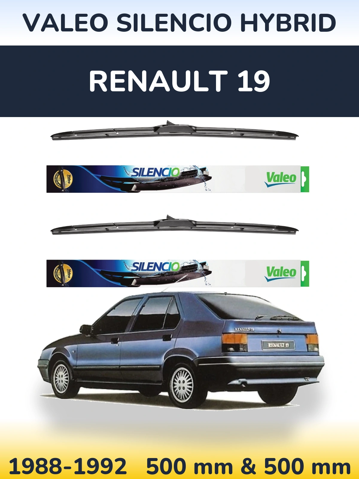 Torkarblad Valeo Silencio Hybrid för Renault 19