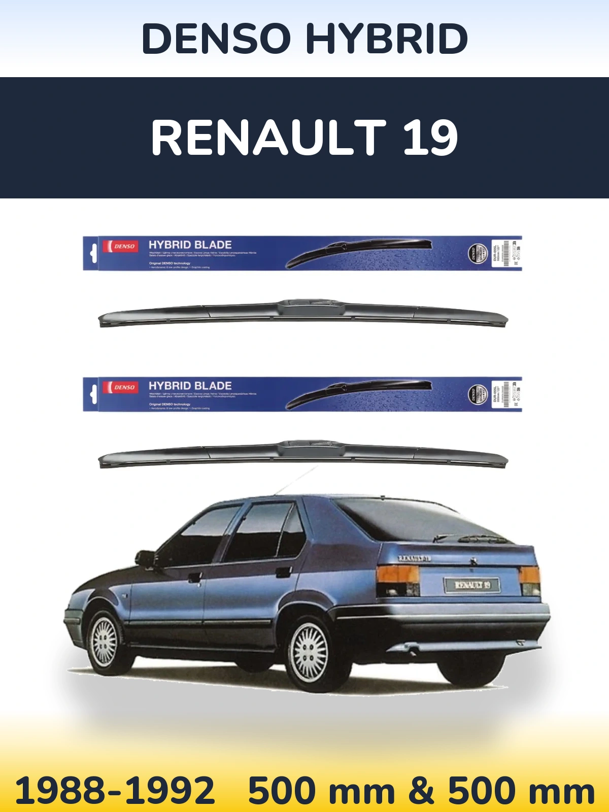 Torkarblad Denso Hybrid för Renault 19