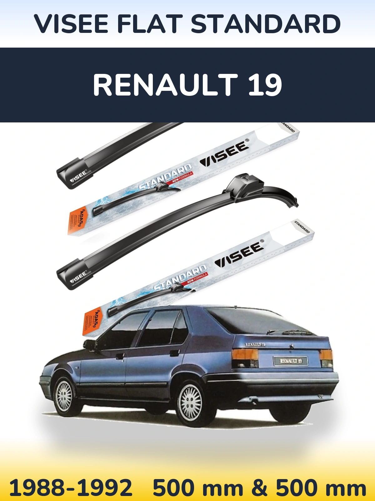 Torkarblad VISEE FLAT STANDARD för Renault 19