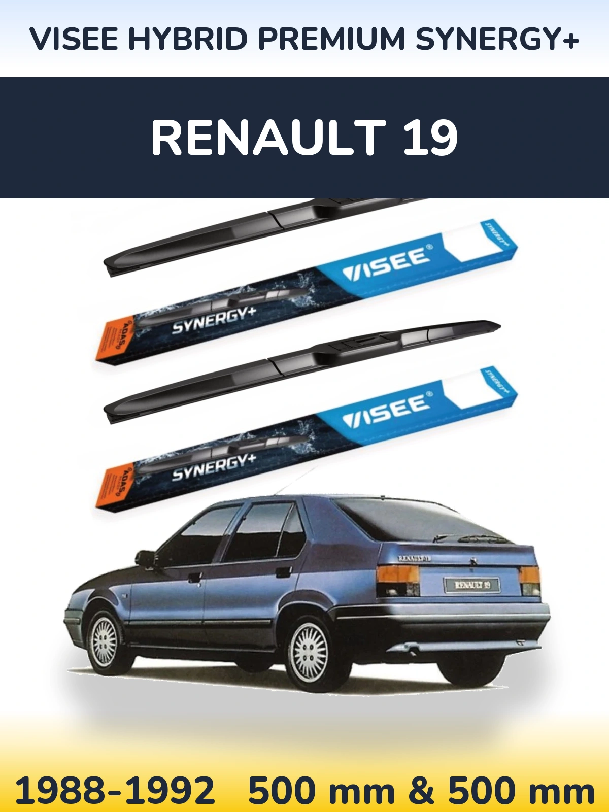 Torkarblad VISEE HYBRID PREMIUM SYNERGY+ för Renault 19